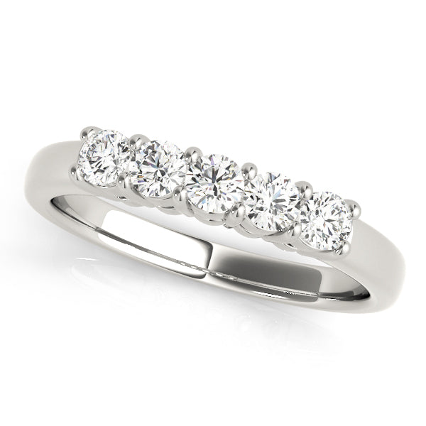 Platinum White 5-Diamond Wedding Ring