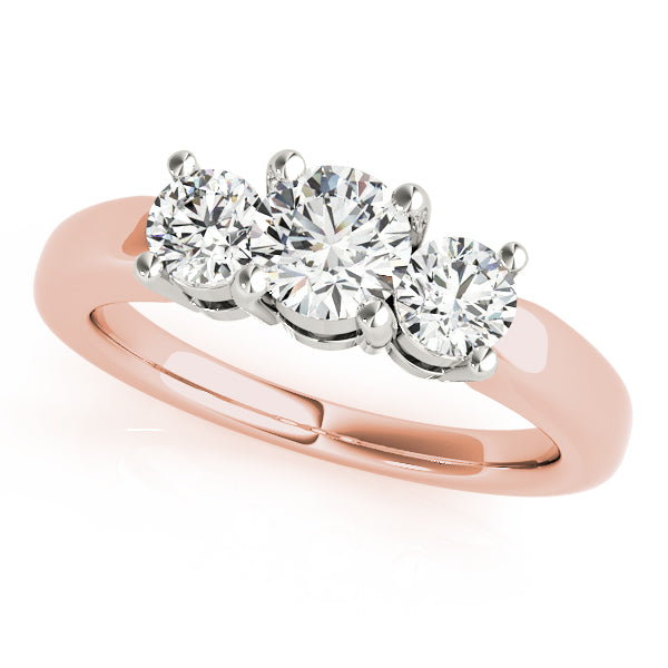Rose Gold 1.33ctw Diamond Three-Stone Engagement Ring
