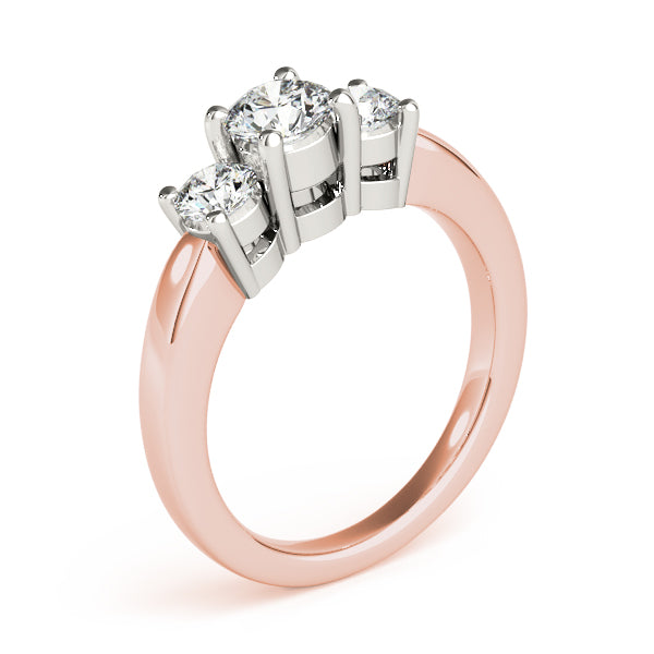 Rose Gold 1.33ctw Diamond Three-Stone Engagement Ring