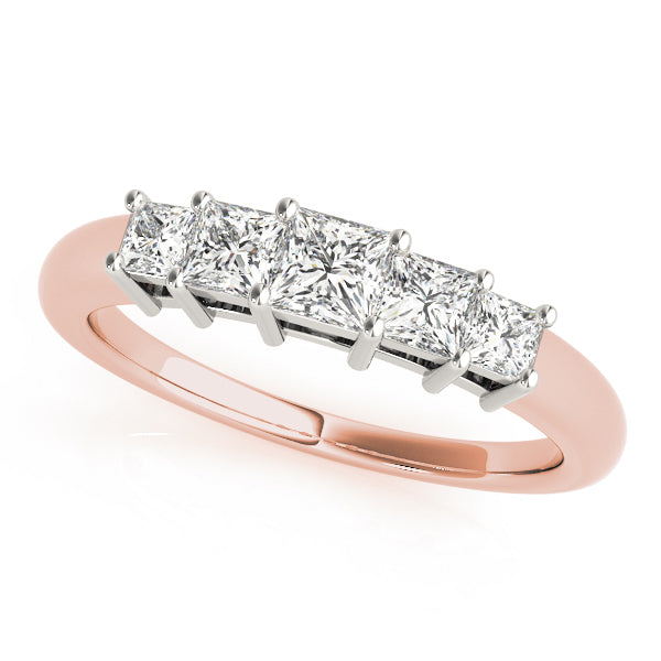 14K Rose Gold Square Diamond Wedding Ring