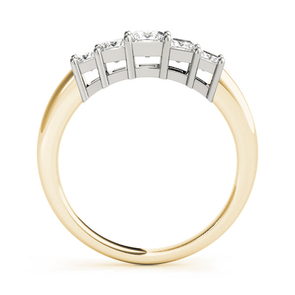 14K Yellow Gold Square Diamond Wedding Ring