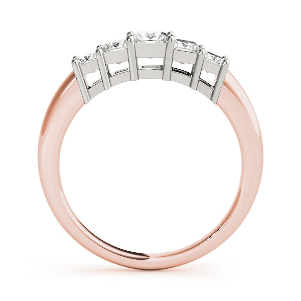 14K Rose Gold Square Diamond Wedding Ring