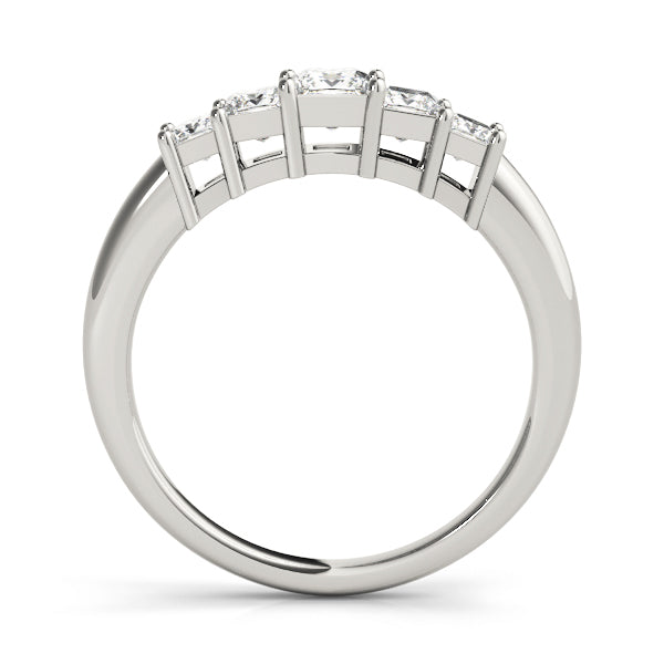 14K White Gold Square Diamond Wedding Ring