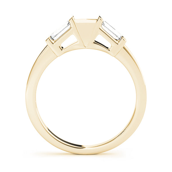 14K Yellow Gold Baguette Diamond Wedding Ring