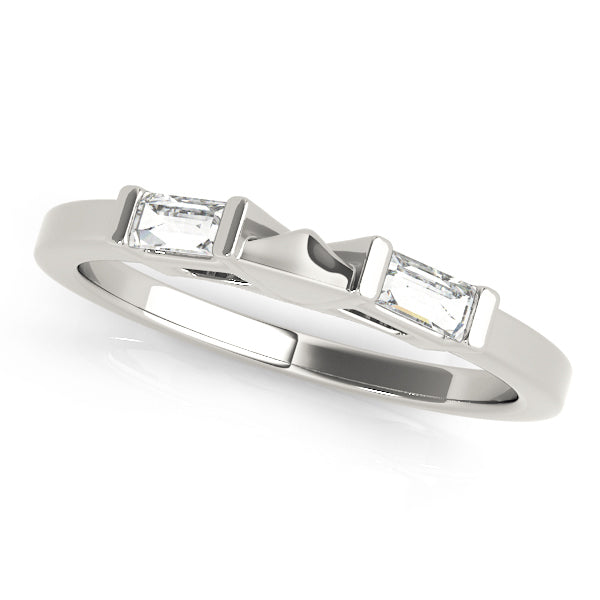18K White Gold Diamond Baguette Wedding Band