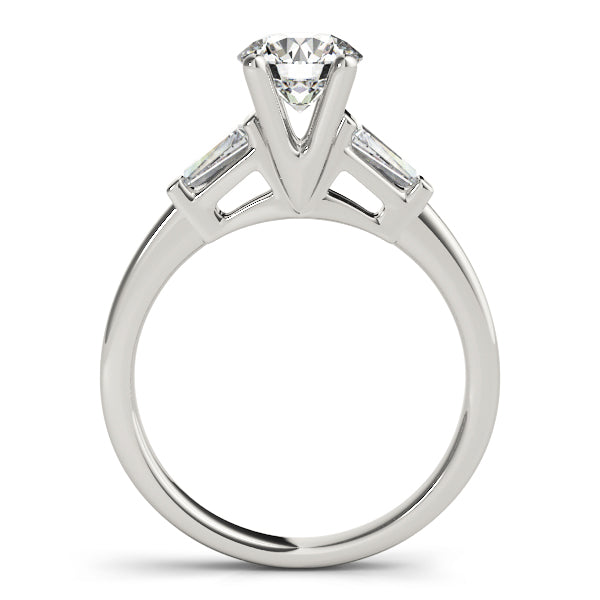 0.75 CT Round Diamond Ring with Baguette Accents