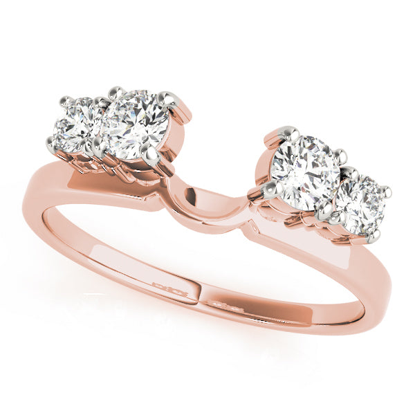14K Rose Gold Round Diamond Wedding Ring