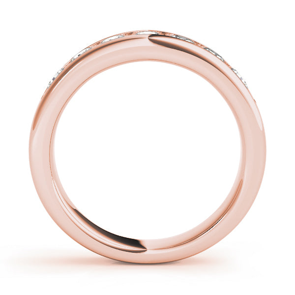 14K Rose Gold Round Diamond Wedding Ring