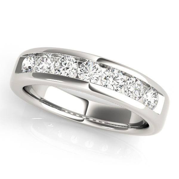 14K White Gold Multi-Diamond Wedding Ring