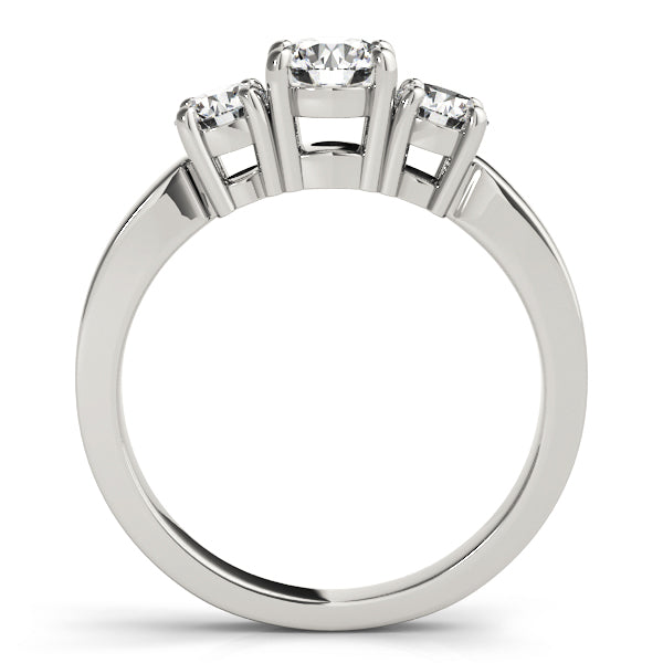 14K White Gold 1 CT Diamond Three-Stone Engagement Ring