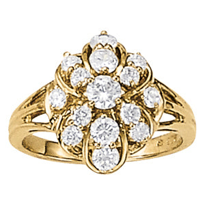Lab Diamond Cluster Ring in 14K White Gold