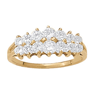 White Platinum Diamond Pyramid Fashion Ring