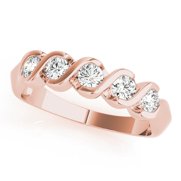 18K Rose Gold 1 CT Diamond Wedding Ring