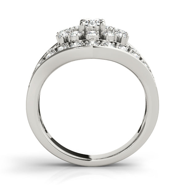 14K White Gold Multi-Diamond Right Hand Ring
