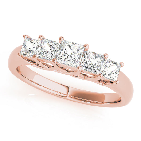 Rose Gold Square Diamond Wedding Ring 0.25ctw