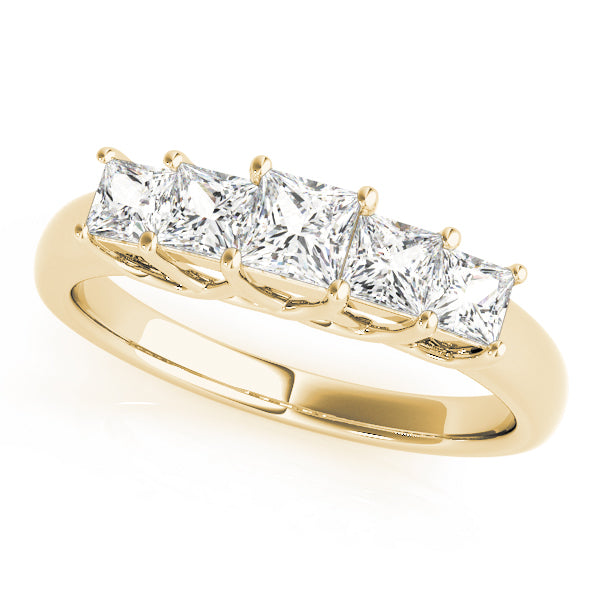 18K Yellow Gold Square Diamond Wedding Ring