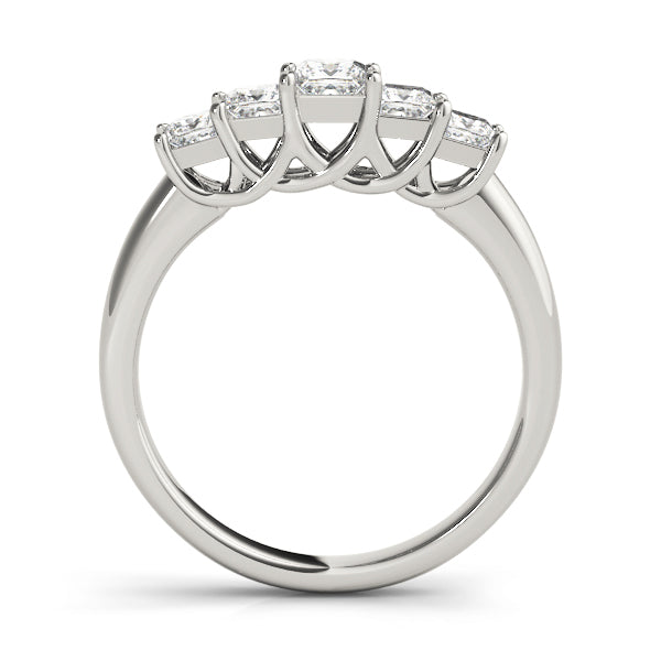 18K White Gold Square Diamond Wedding Ring