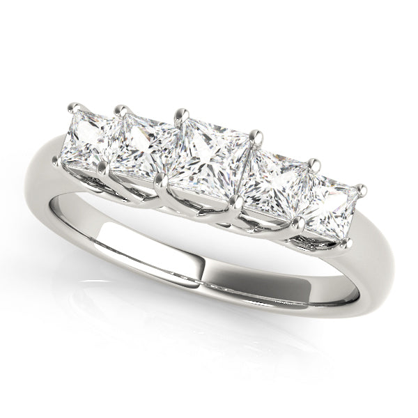 Platinum Square Diamond Wedding Ring 1/3 CT