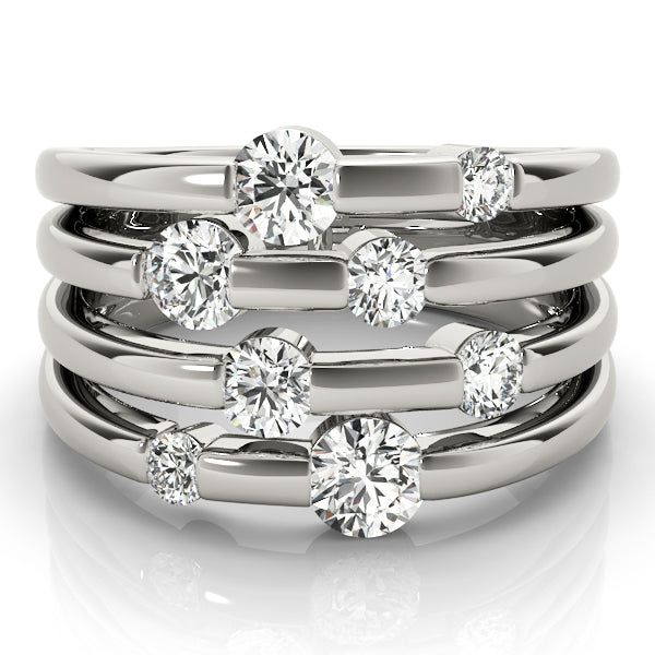 Platinum White Lab Diamond Right Hand Ring