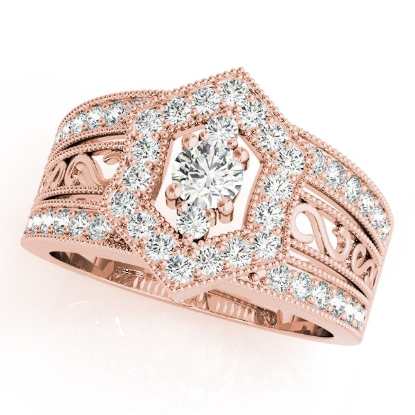 18K Rose Gold 1/2 ct tw Fashion Diamond Ring