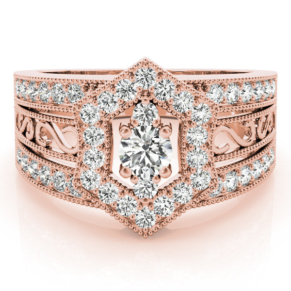 14K Rose Gold 1/2 ct tw Fashion Diamond Ring