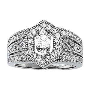 14K White Gold 1/2 ct tw Fashion Diamond Ring