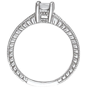 14K White Gold Vintage Diamond Engagement Ring