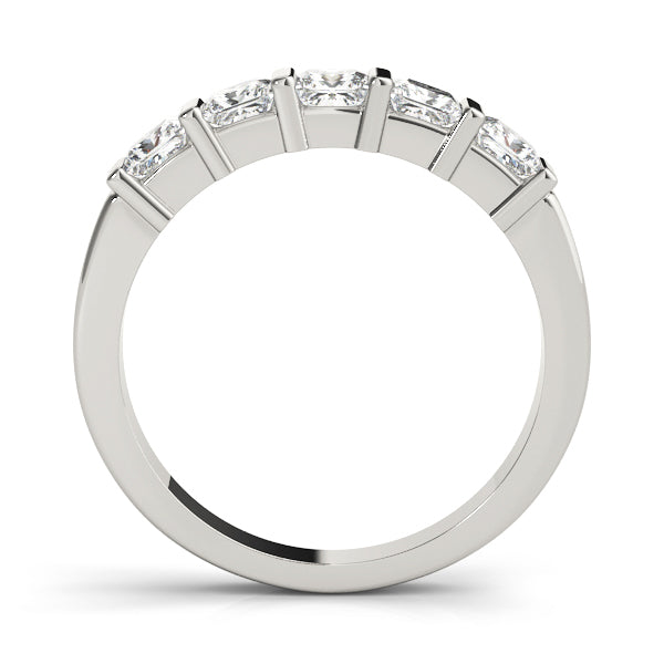14K White Gold Square Diamond Wedding Ring