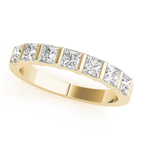 18K Yellow Gold Square Diamond Wedding Band