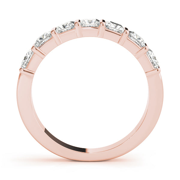 14K Rose Gold Square Diamond Wedding Ring
