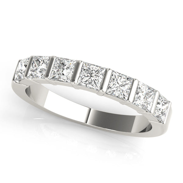 Platinum Square Diamond Wedding Ring 1/3 CT