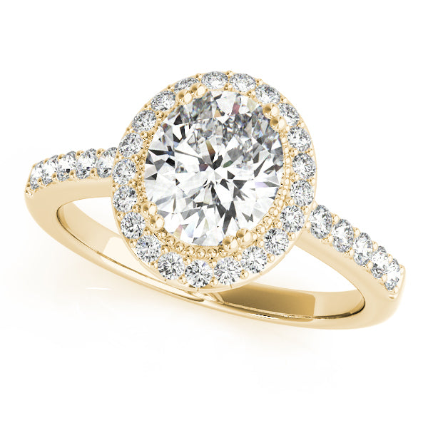 14K Yellow Gold Oval Diamond Fashion Ring