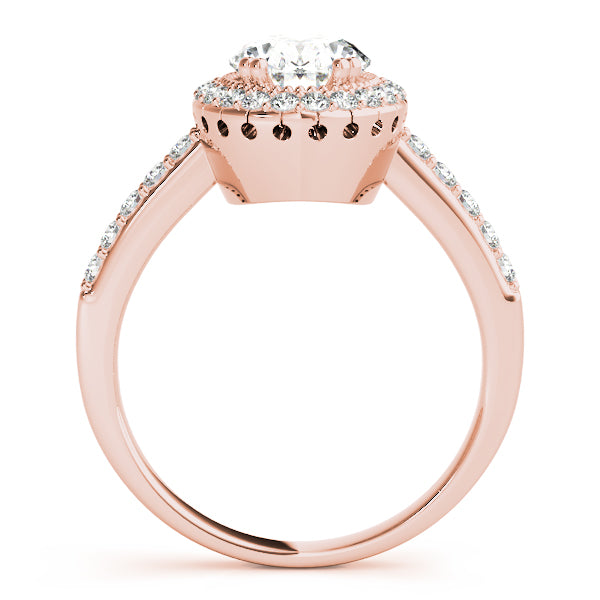 14K Rose Gold Multi-Diamond Oval Fashion Ring