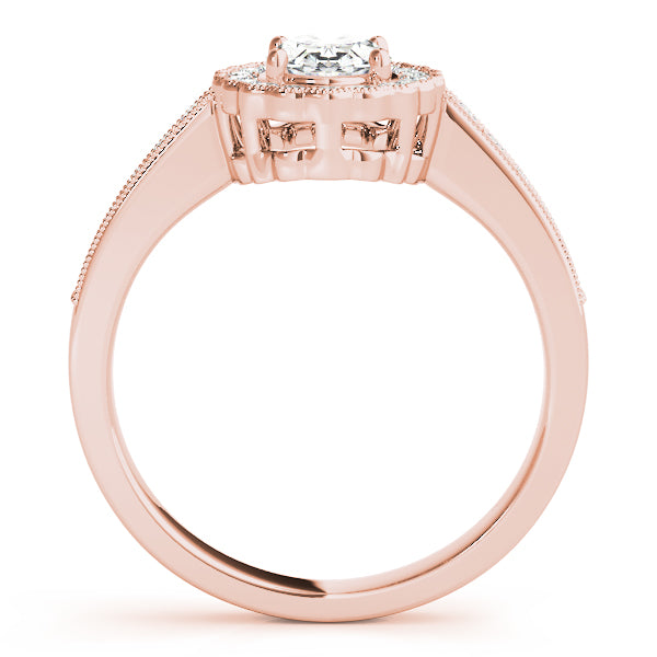 14K Rose Gold Oval Diamond Fashion Ring