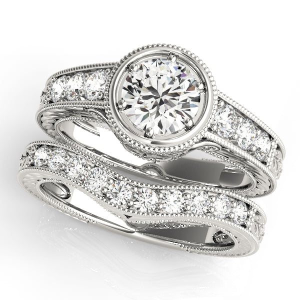 Platinum Vintage 1.38 ctw Round Diamond Engagement Ring