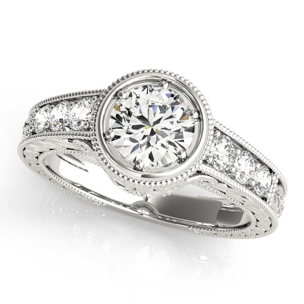 Vintage 14K White Gold Diamond Engagement Ring