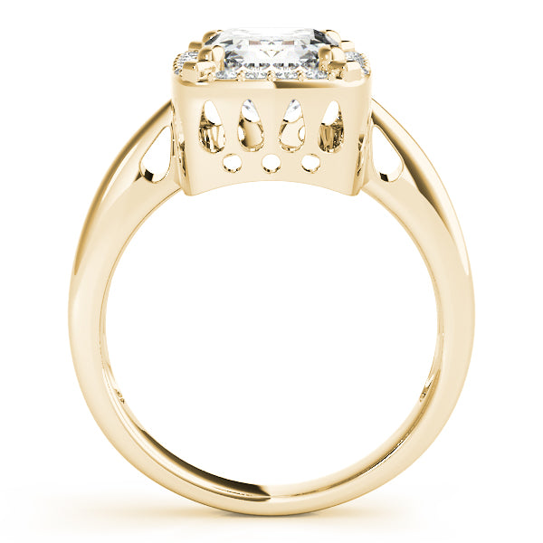 14K Yellow Gold Cushion Diamond Fashion Ring
