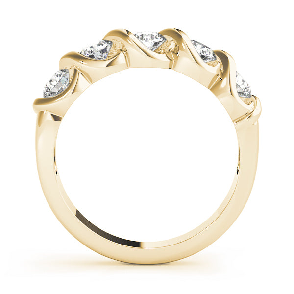 14K Yellow Gold 5-Stone Diamond Wedding Ring