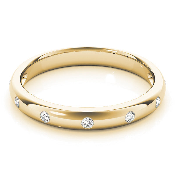 18K Yellow Gold Multi-Diamond Wedding Band