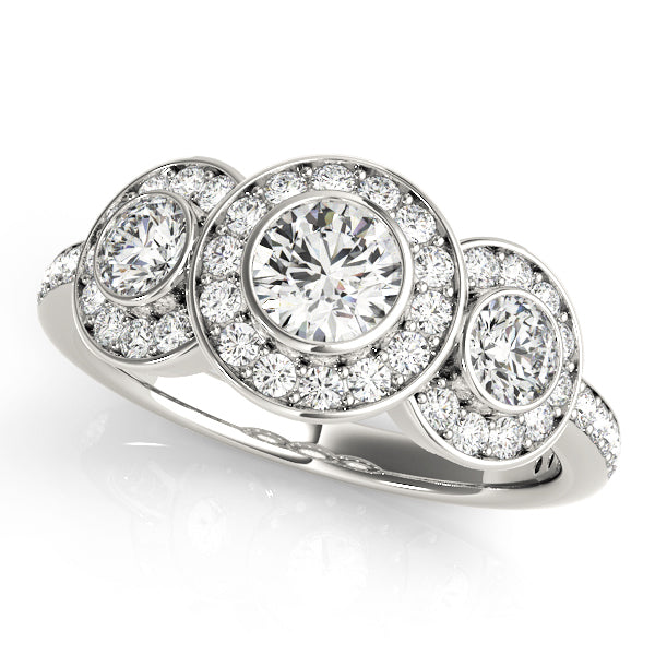 ENGAGEMENT RINGS 3 STONE ROUND