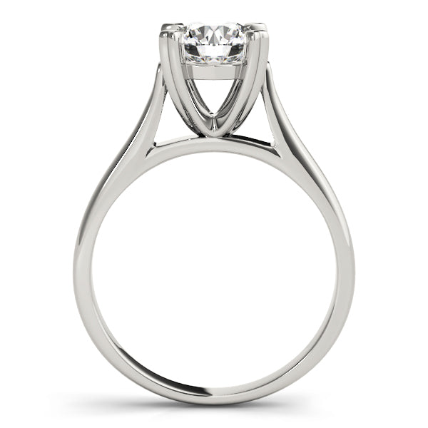 High Profile Round Cathedral Solitaire Diamond Engagement Ring