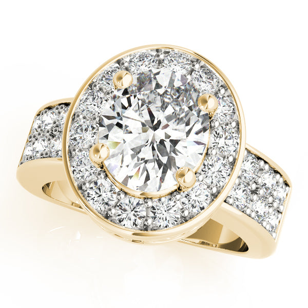 14K Yellow Gold Oval Diamond Fashion Ring