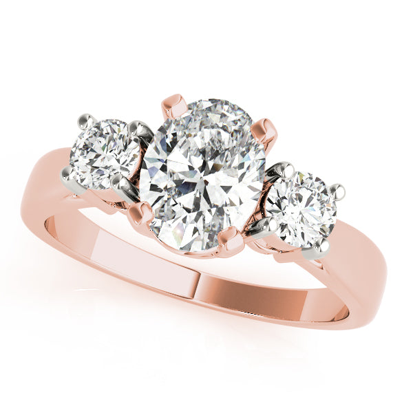 Rose Gold Oval Diamond Fashion Ring 3/8 CT