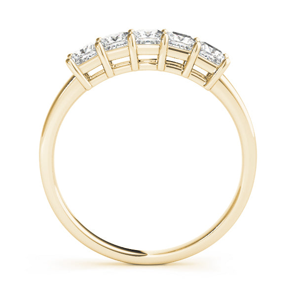 14K Yellow Gold Square Diamond Wedding Ring