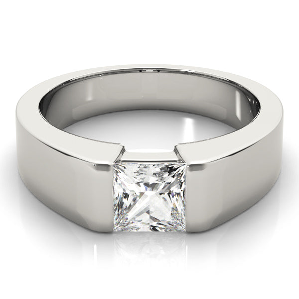 14K White Gold Princess Diamond Solitaire Ring