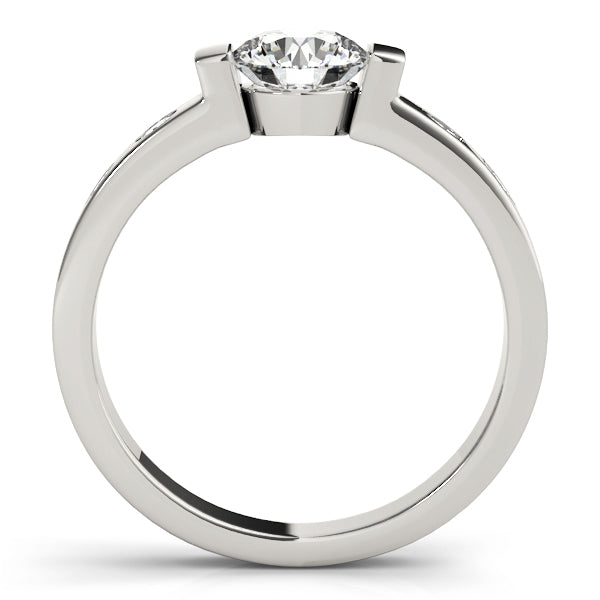 STYLE# 83592 Contemporary Round Bezel Set Diamond Engagement Ring