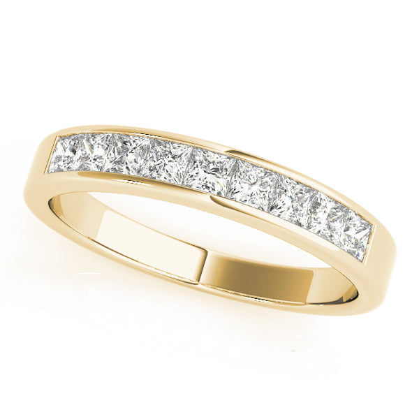 18K Yellow Gold Square Diamond Wedding Ring