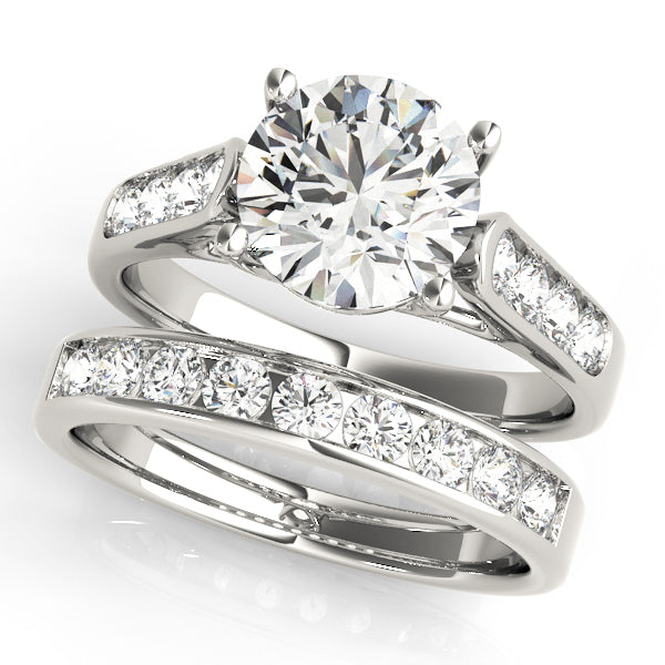 3CT Round Trellis Channel-Set Diamond Engagement Ring