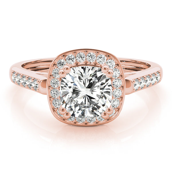 Rose Gold 1/5 CT Diamond Cushion Fashion Ring