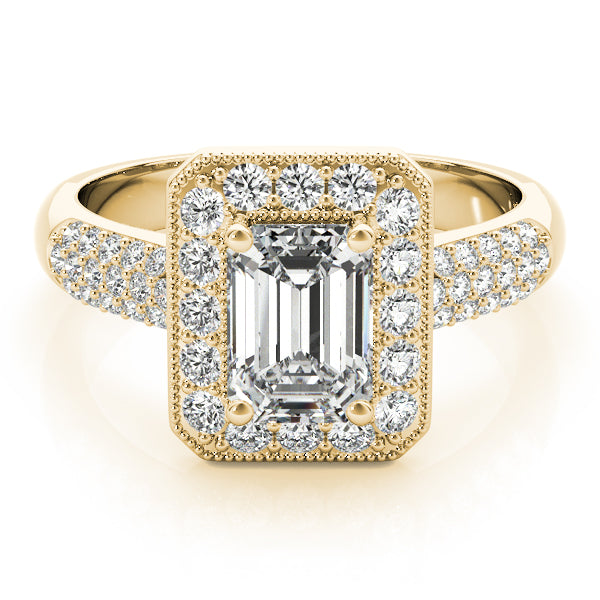 14K Yellow Gold Emerald Diamond Ring